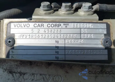 2005 Volvo S60 2.4 from USA, damaged, VIN YV1RS612852438288